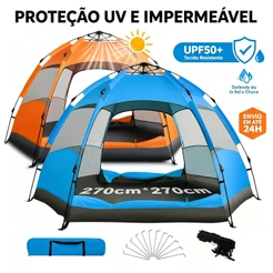 Camping Tent For 5-8 People 270*270*150cm Waterproof 2000mm Places Large Ventilation Barraca De Acampamento AutomáTico G