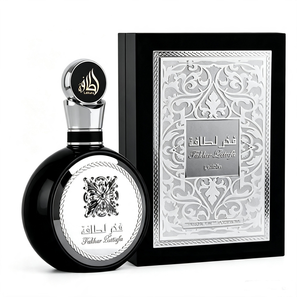 Perfume Masculino Fakhar Black EDP 100ml Árabe Longa Duração Aroma Amadeirado Elegante