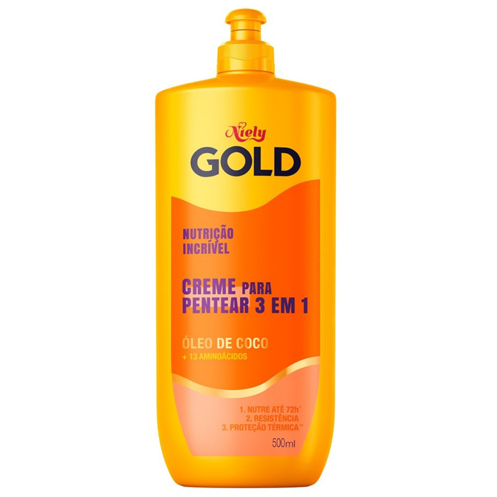 Niely Gold Creme Para Pentear 3 em 1 Nutrição Incrível 500ml