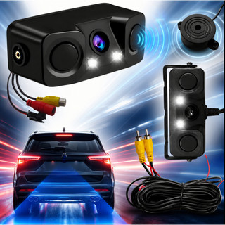 Camera De Re Com Sensor  de Estacionamento com LED