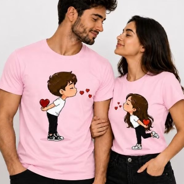 Kit Casal Camisetas Personalizadas Namorados Estampa Fofa Amor , presente