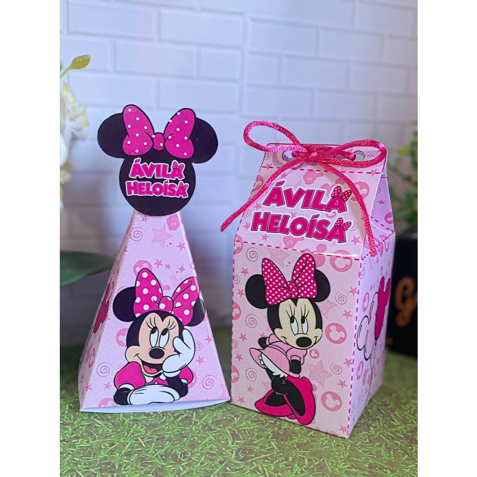 kit caixinhas personalizadas minnie/ mimos, lembrancinhas, caixinhas, infantil aniversário