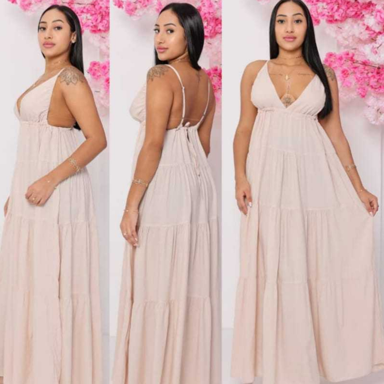 Vestido Longo Femenino Viscolinho Tres Marias com alças Regulavel Elegante Confortavel Tamanho Unico