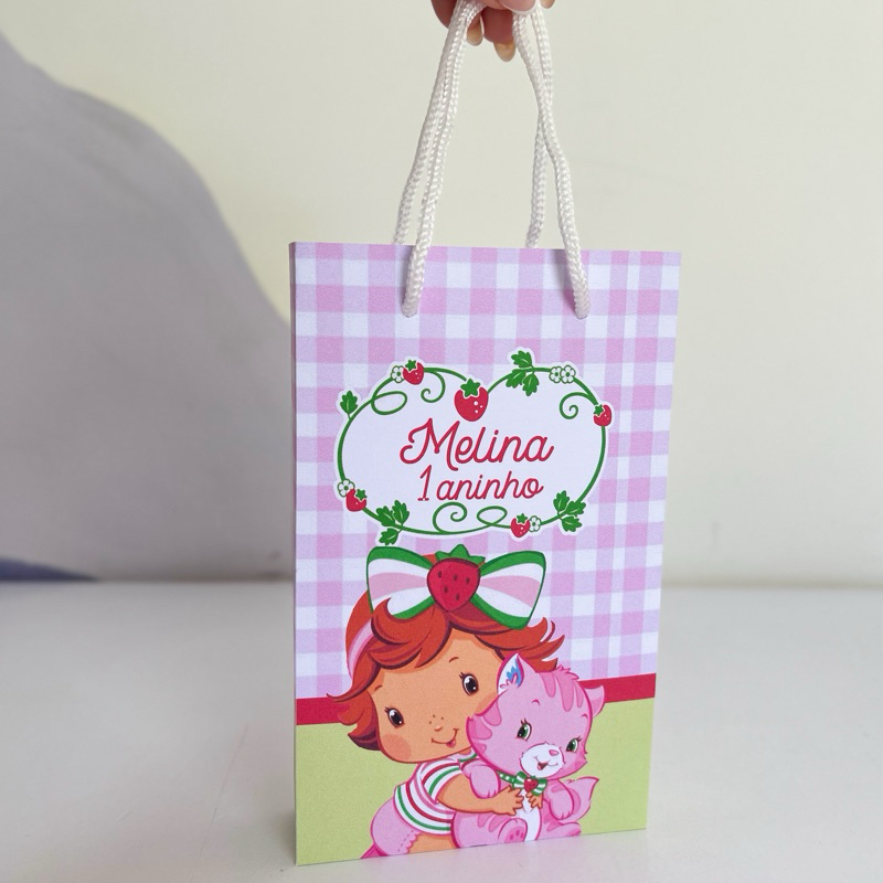 Mini Sacolinha Pegue e Monte Moranguinho Baby/Personalizado com nome e idade — imagem 2 de 2