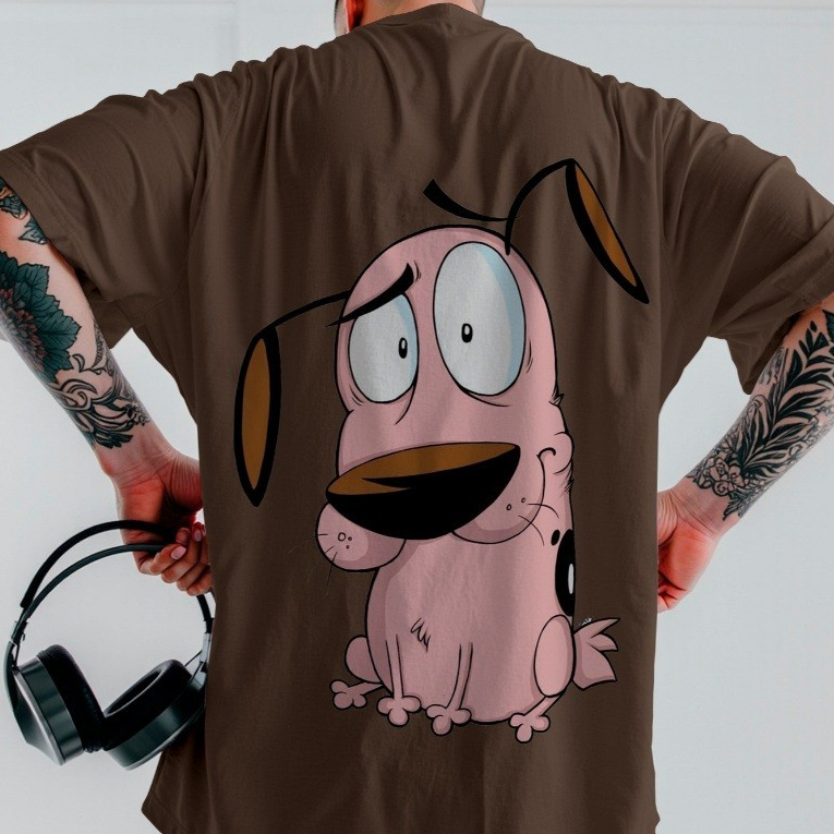 Camiseta Camisa Cão Coragem Streetwear Premiun Unissex