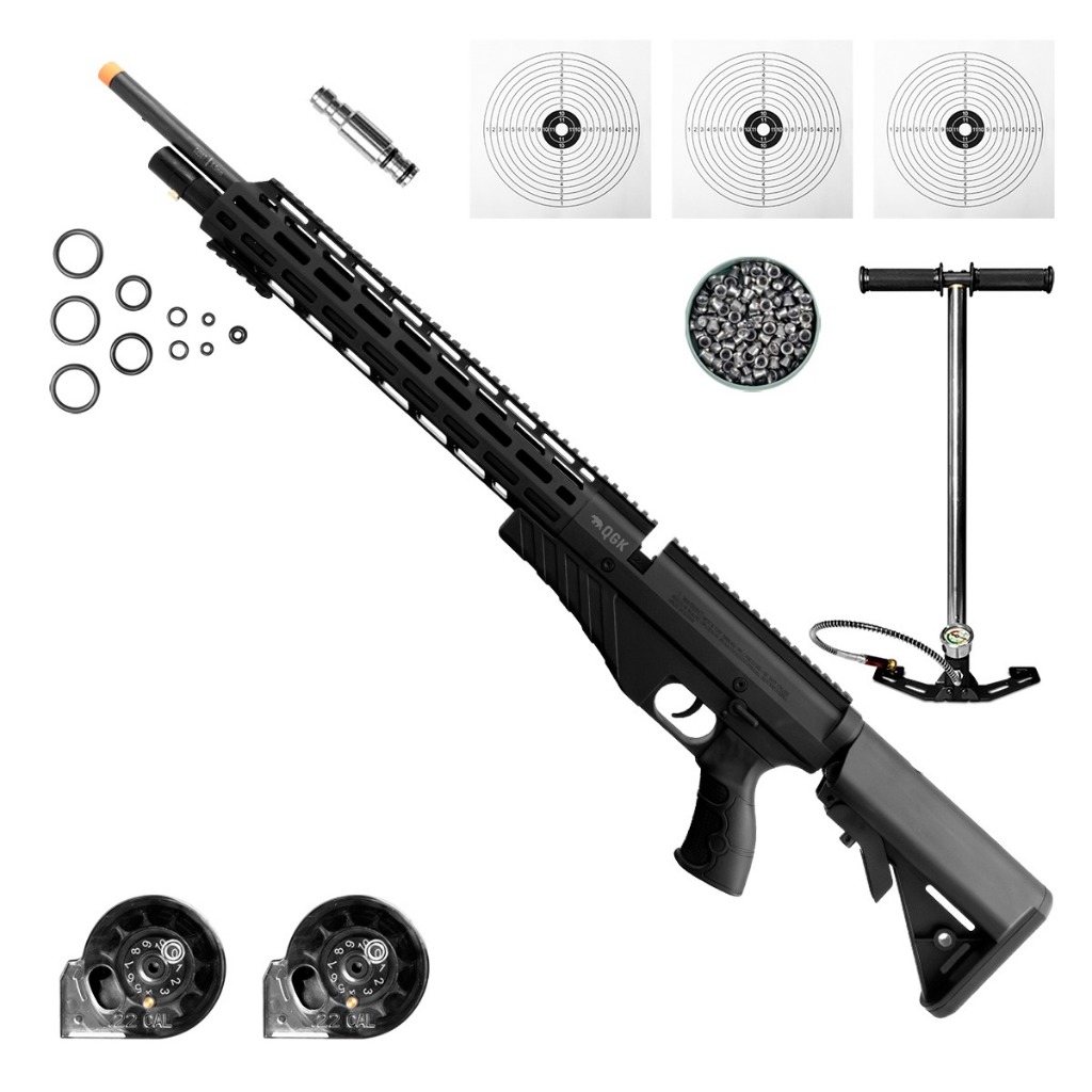 CARABINA PRESSÃO AIRGUN PCP G850T 5,5MM QGK + BOMBA + CHUMBO