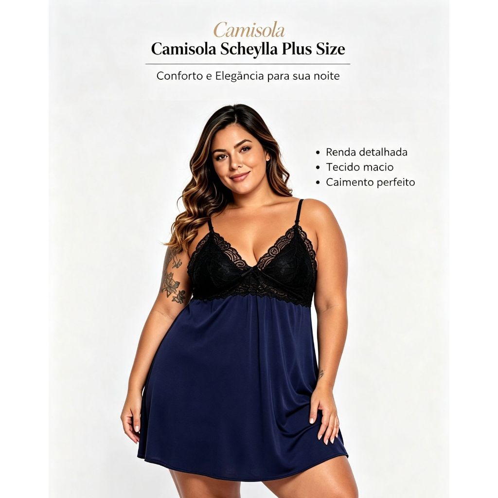 Camisola Scheylla Plus Size