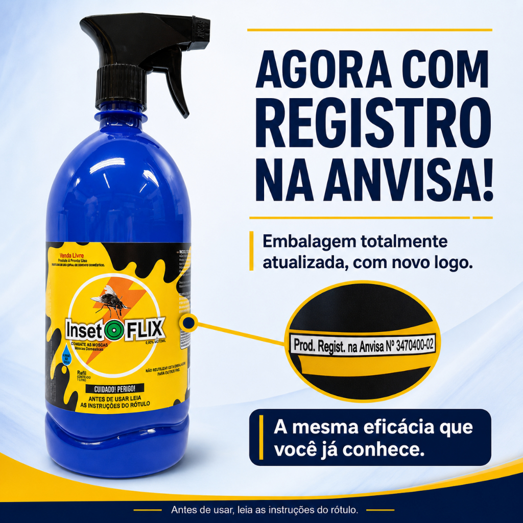 InsetoFLIX Spray 1 Litro com Borrifador Combate Baratas Formigas Moscas Pernilongos Cupins Aranhas e Caramujos — imagem 2 de 2