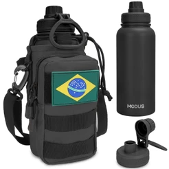 MODUS 1000ml Stainless Steel Thermal Bottle with Handle and Leak-Proof Carrying Bag for Camping