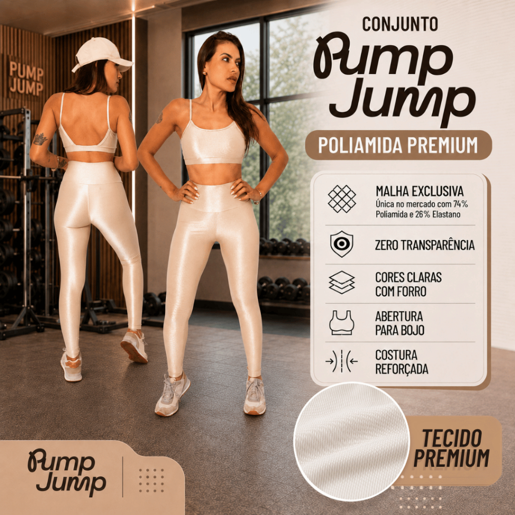 Conjunto Fitness Feminino Top Fita Costas Abertas + Legging Cintura Alta Micro Canelada Poliamida Premium