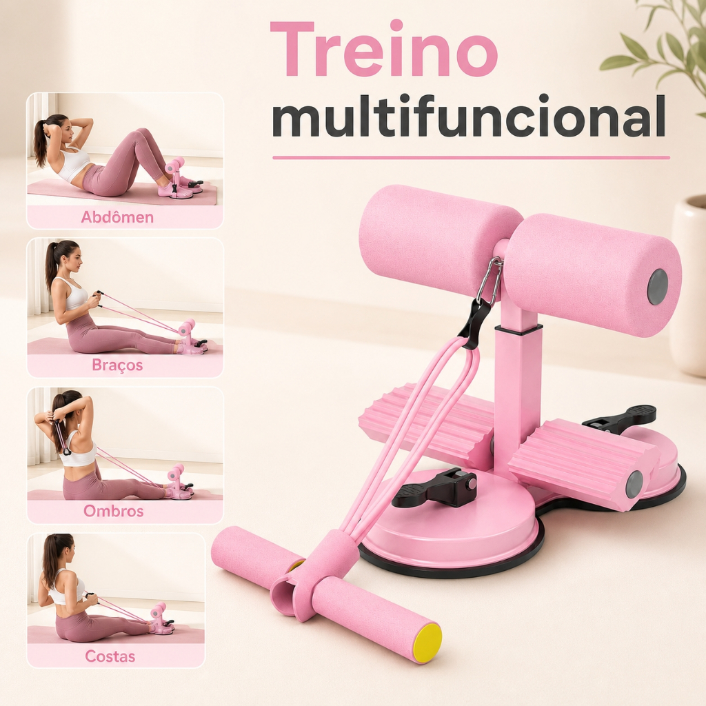 Auxiliar para Abdominais com Ventosa | Equipamento Fitness para Casa, Fácil Instalação e Unissex