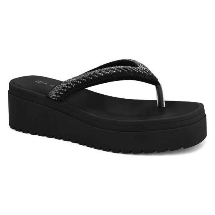 Sandalia Feminina Tamanco Plataforma Brilho Ramarim Original
