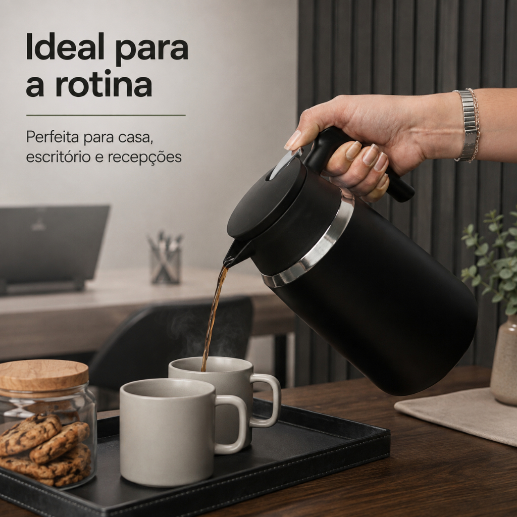Garrafa Térmica 1,5l Chaleira Jarra Inox Café Chá Cozinha