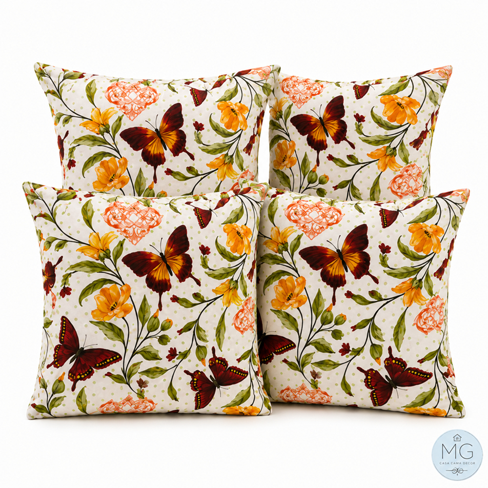 Capa de Almofada Decorativa Estampada 45x45 Com Zíper Para Sofá Sala Quarto Decoração Moderna