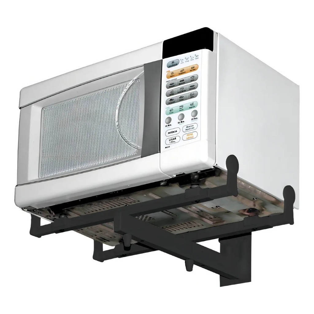 Suporte Microondas Forno Elétrico De Parede Multivisao F100 Preto