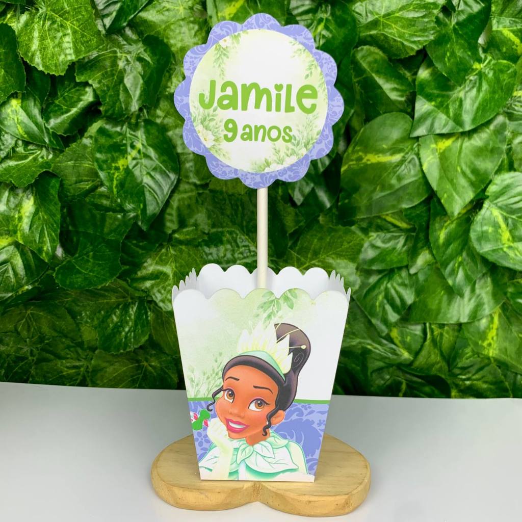 Centro de Mesa Tiana A Princesa e o Sapo / Cachepô Personalizado Lembrancinha para Festa Infantil