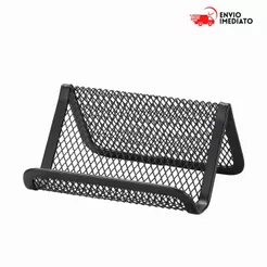 Porta Cartao de Visita Metal Ferro Preto Suporte de Mesa para Escritório e Balcão