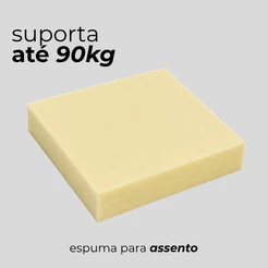 Espuma Sob Medida para Assento de Cadeira ou Sofá D26 4cm Selada Confortável Tapeçaria e Artesanato