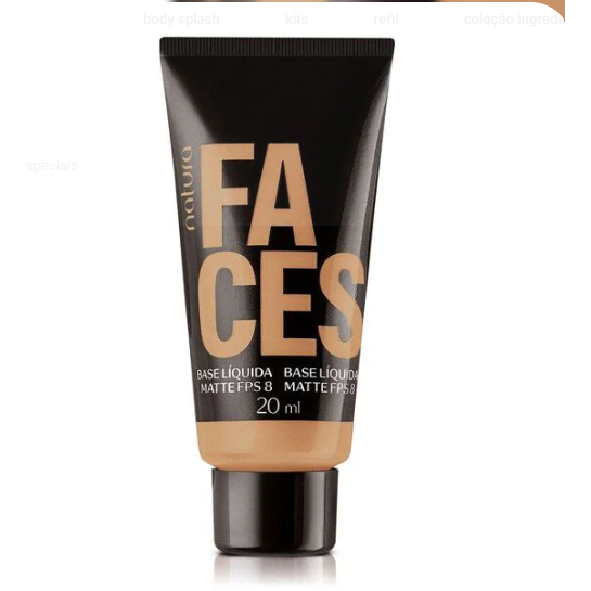 Base Líquida Check Matte Faces Natura 20ml | Escolha sua Tonalidade | Nova Embalagem 25ml