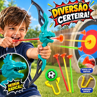 Arco e Flecha Brinquedo de Pontaria Infantil com Ventosa Alvo Dardos Jogo de Mira Criança Divertido