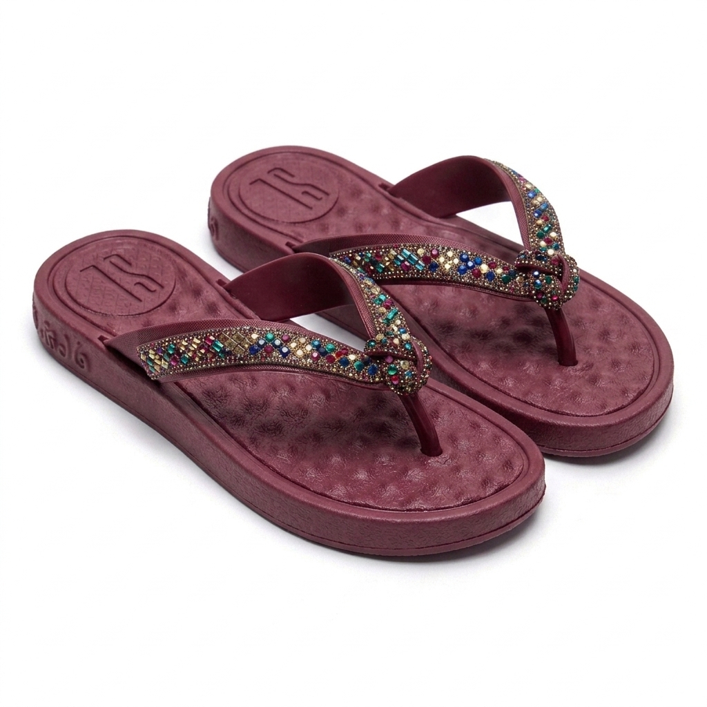 Chinelo Ortopédico Feminino Anatômico Confortável Antiderrapante com Brilho