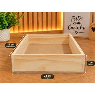 Caixote de Madeira 24x35x7 cm para Decoração, Presentes , kit cafe da manha, mimo,  multiuso