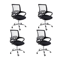 Kit 4 Cadeiras de Escritório Begônia Ergonômica Tela Mesh Apoio Lombar Ajuste de Altura Giratória Suporta até 120kg