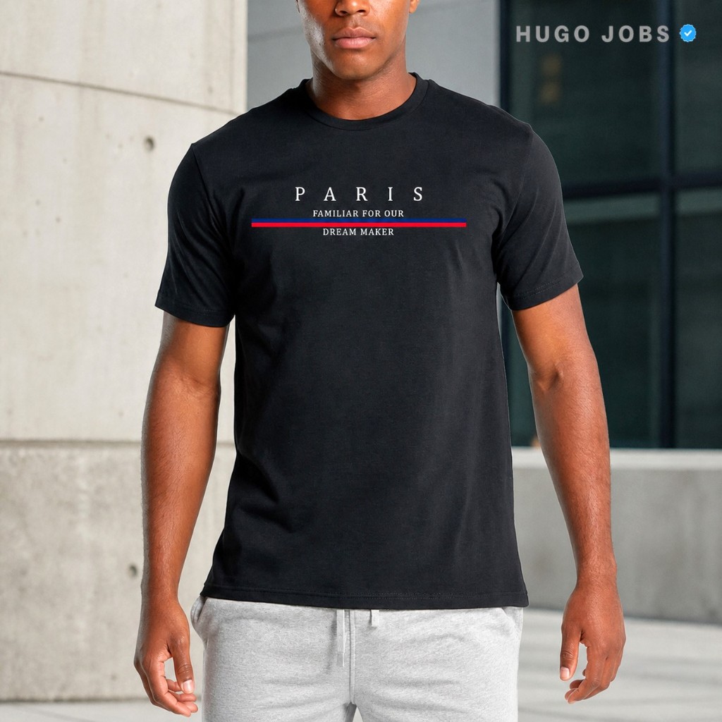 Camiseta Masculina Estampada Paris Algodão Fio Penteado Malha Macia Manga Curta Gola Redonda Basica Lançamento 2026
