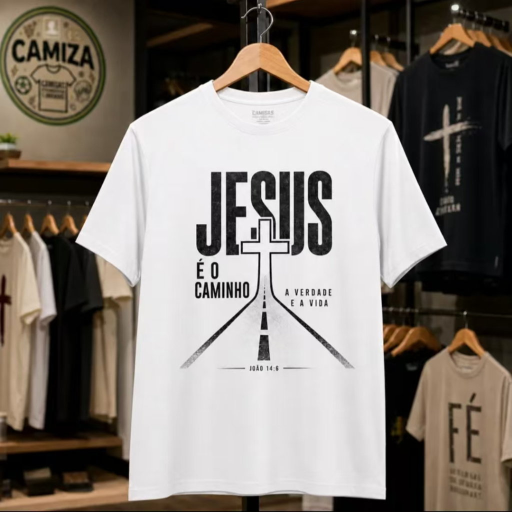 Camiseta Oversized Unissex 100% Algodão Jesus Estampa Streetwear Moderna, Casual para Dia a Dia Respirável C4089
