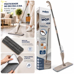 Mop Spray Gatilho com Reservatório 350ml Refil Microfibra Rodo Limpeza de Piso Borrifador 180° Vassoura Limpa e Seca