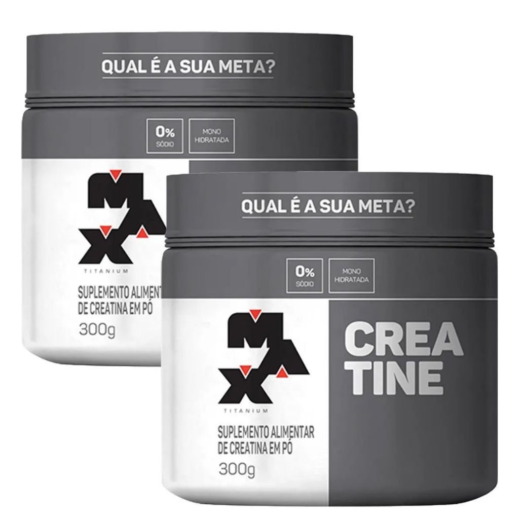 Kit 2x Creatina 300g Max Titanium Monohidratada em Pó Sem Sabor