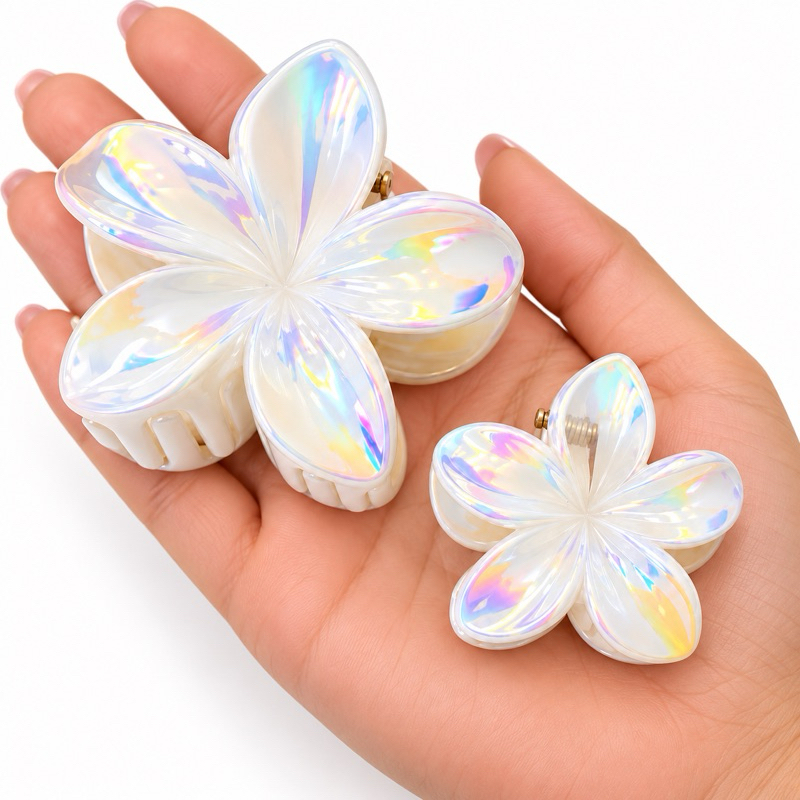 Kit 2 Piranhas Presilha Prendedor de Cabelo flor - cores sortidas — imagem 2 de 2