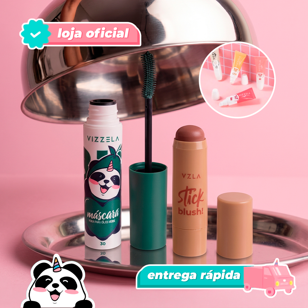 Kit Máscara Para Cílios Olive Green + Blush Stick Cinnamon + BRINDE Original Vegano Vizzela