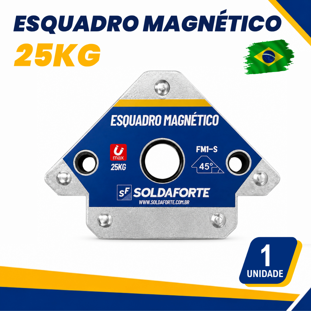 Esquadro Magnético para Solda 25kg - Soldaforte