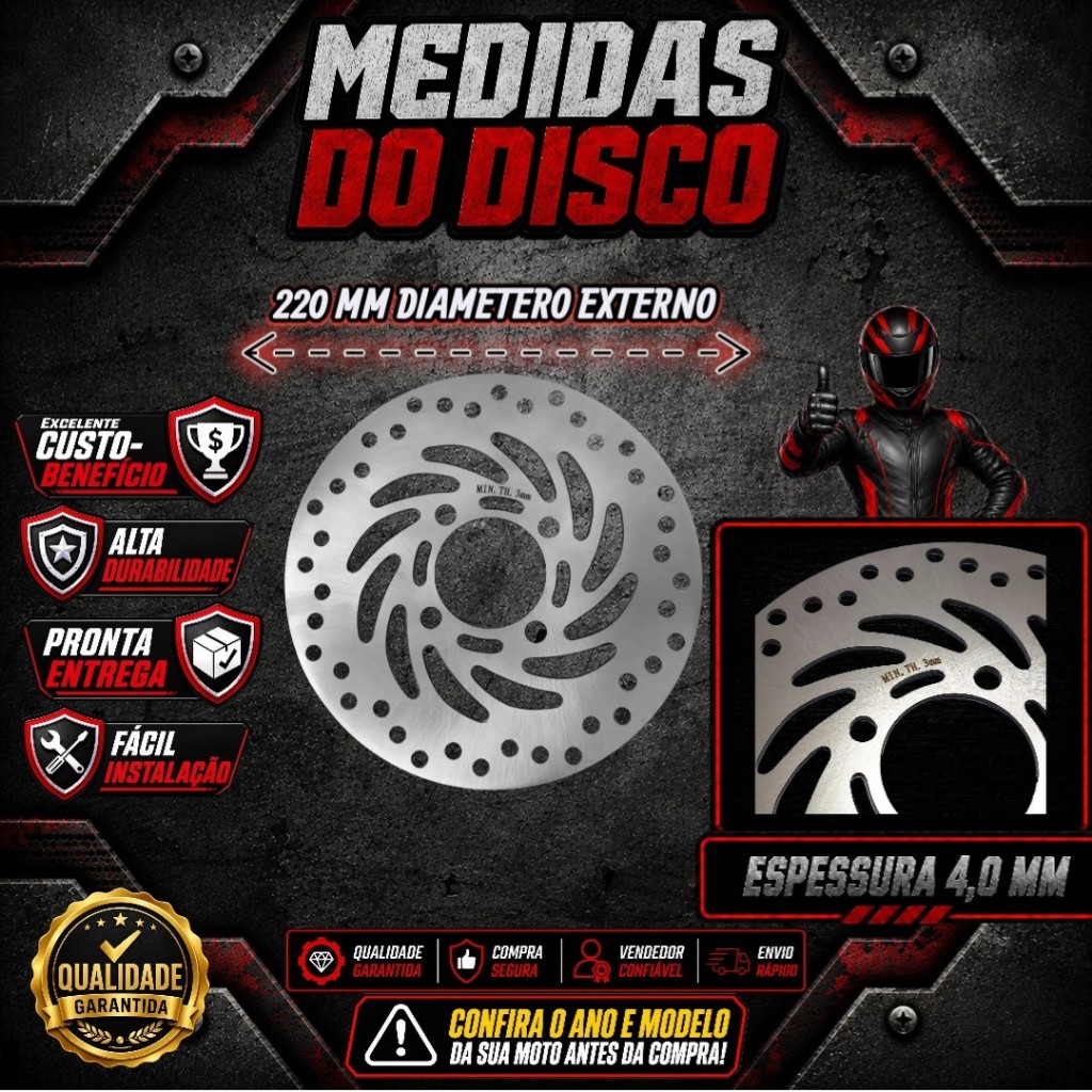 Disco De Freio Traseiro Shineray SHI175 Carburada — imagem 2 de 2