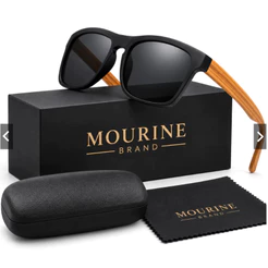 Óculos de Sol de Madeira Hastes Bambu Premium Masculino Proteção UV400 Polarizado Estiloso Moda