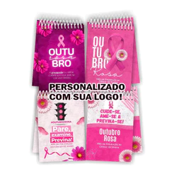50 Bloquinho Outubro Rosa COM LOGO Brinde Lembrancinha 10x7cm