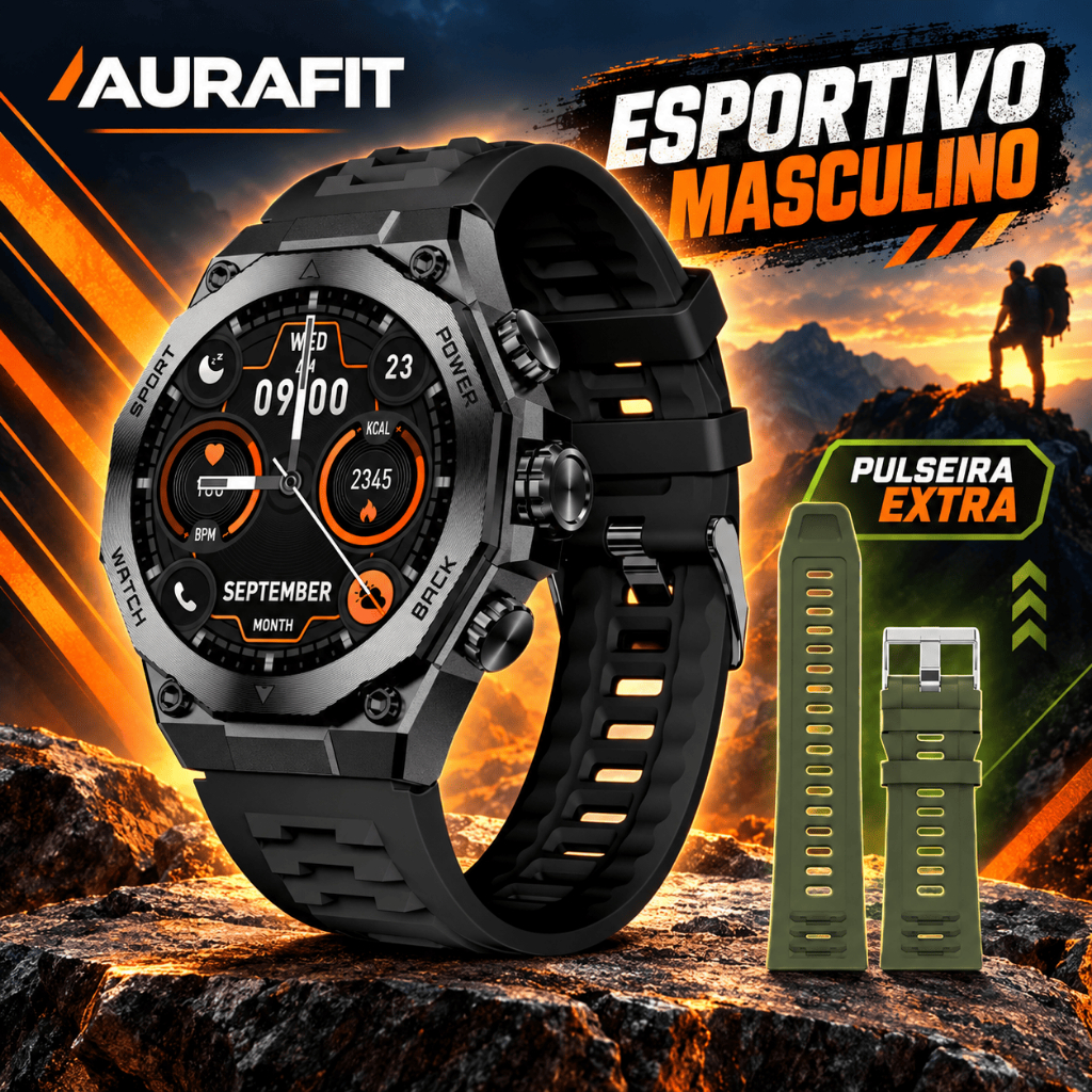 Smartwatch Tela AMOLED 1.43 HD 466x466 Faz Chamada Bluetooth Carregamento Sem Fio IP67 Esportivo
