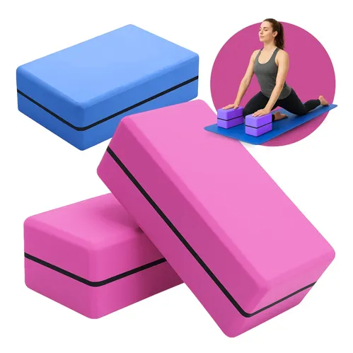 Kit Bloco de Yoga Tijolinho para Ioga e pilates E.V.A 23x15x7,5cm