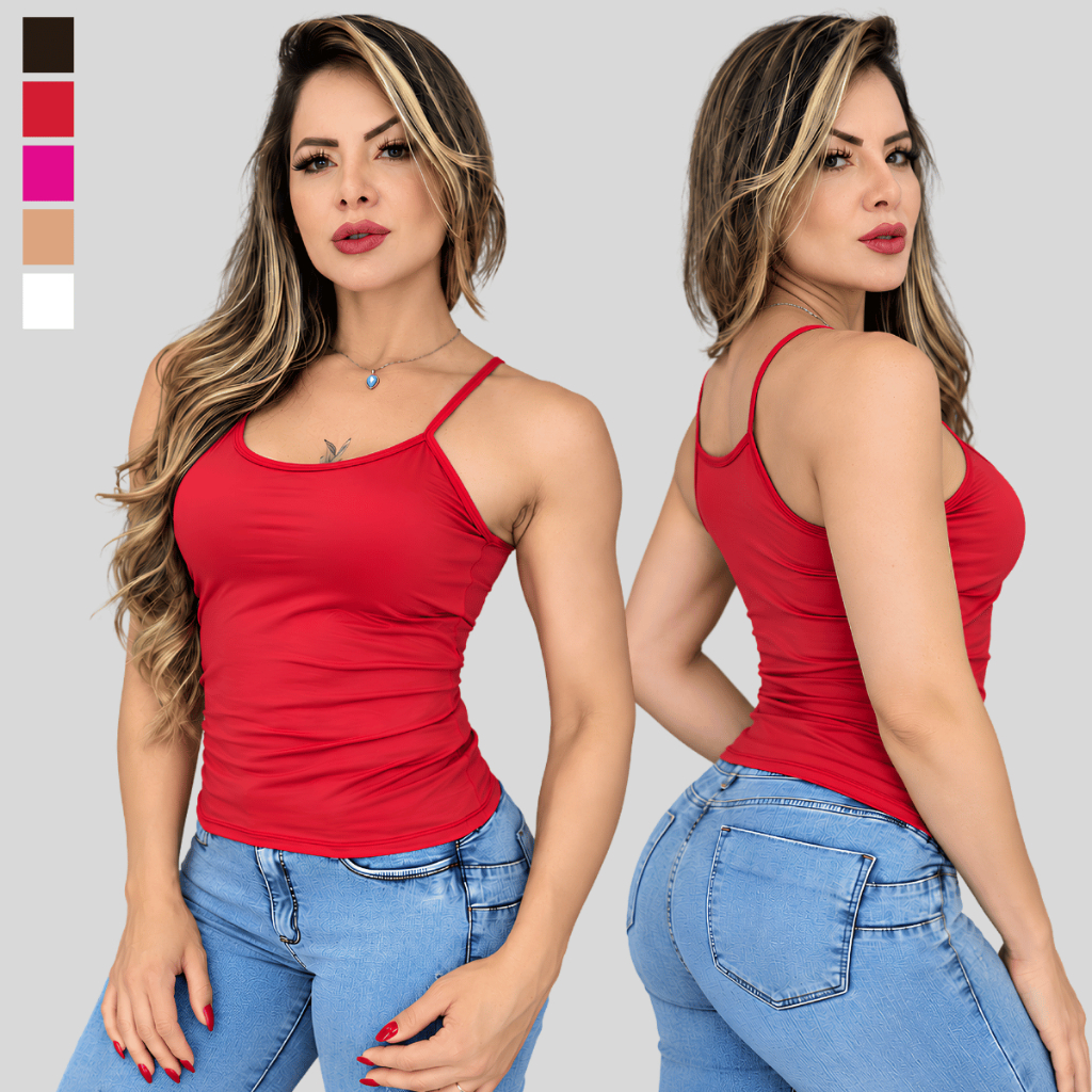 Blusa Feminina Com Bojo Blusa Confortavel Estilosa Feminina Tecido Premium