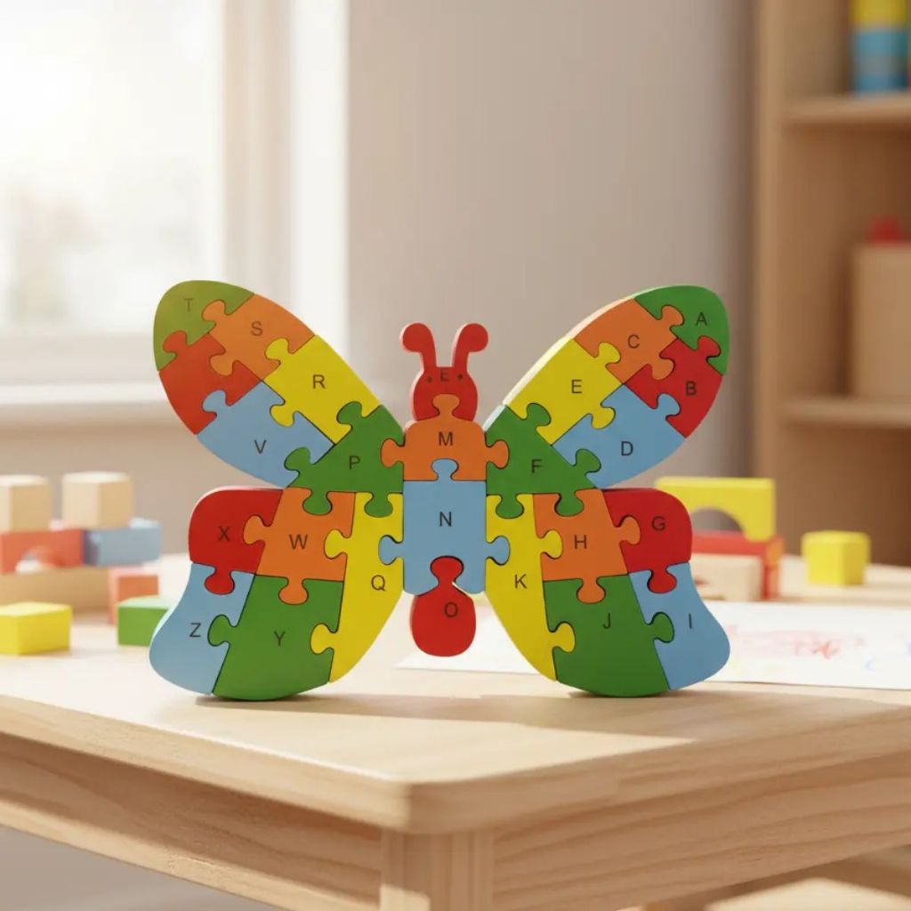 Quebra-cabeça Madeira Infantil Educativo Montessori Animais C/ 26 Peças Numeradas Brinquedo Didático · foto 2