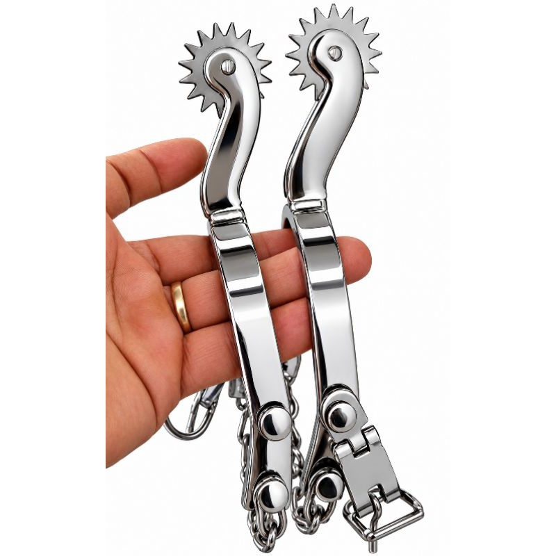 esporas em inox padrão abvaq abqm vaquejada cavalo 7 d.+ correias