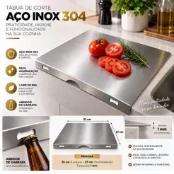 Tábua Inox para Pia com Encaixe Seguro e Superfície Antiderrapante