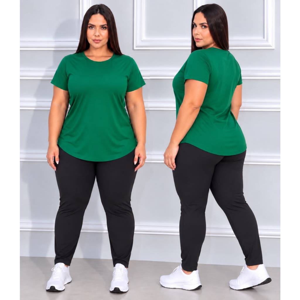 Blusa PLUS SIZE Camiseta Sobre Legging Feminina Academia Tampa bumbum fitness Dia Dia