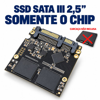SSD 120GB - SATA III 2,5” - ATENÇÃO: Somente Chip Placa Interna Sem Carcaça para PC e Notebook