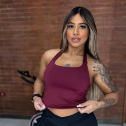 Top Frente Única Feminino Suplex Fitness Academia Confortável
