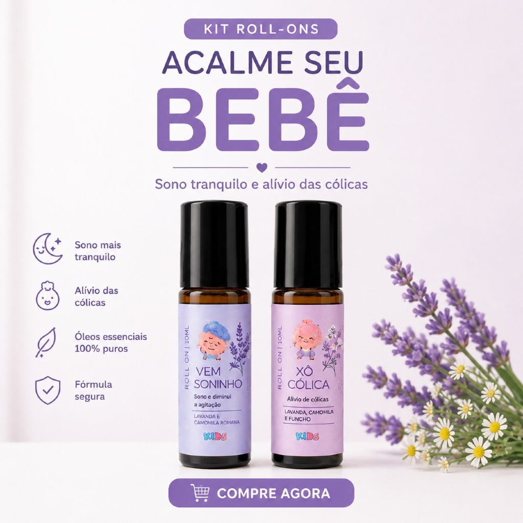 KIT Blend Roll-on de Óleo Essenciais Infantil Soninho + Xô Cólica Tropfen