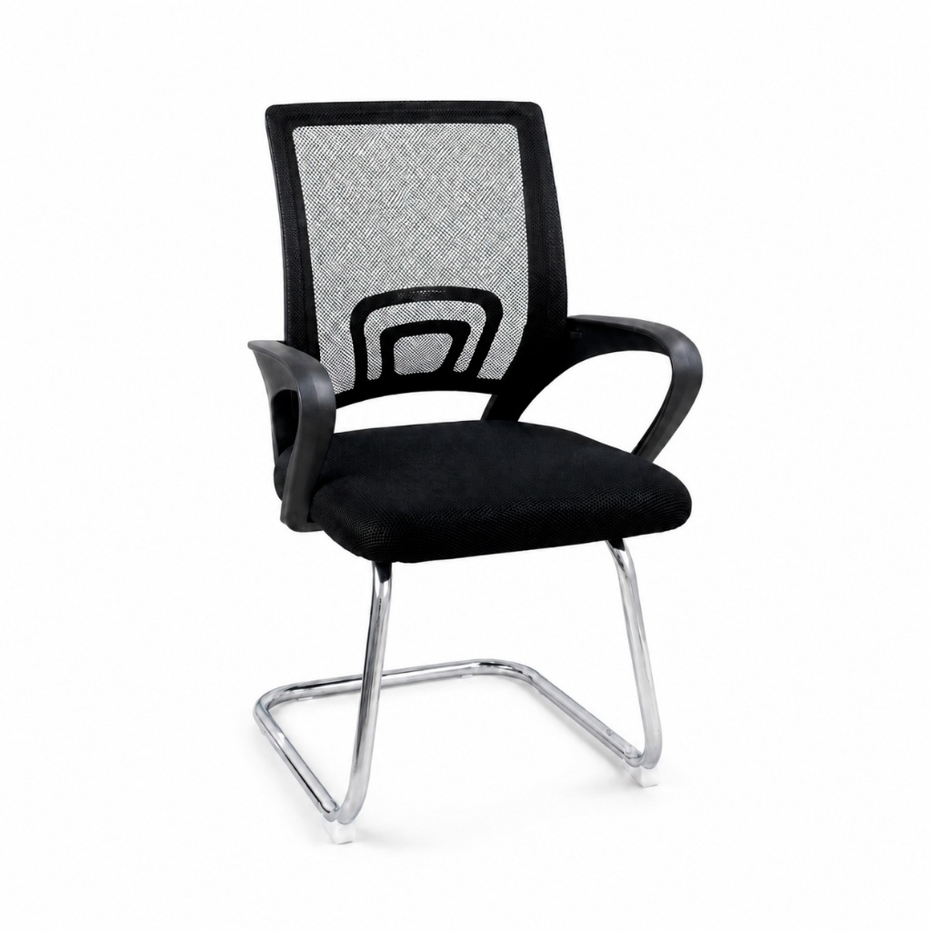 Cadeira de Escritório Begonia Tela Mesh Fixa Apoio Lombar Estrutura Metálica Suporta 120kg Home Office Corporativo