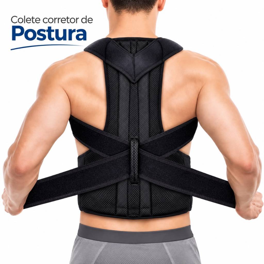 Corretor de Postura Masculino Feminino Colete Alinhador Postura
