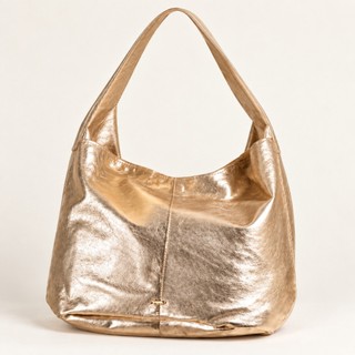 Bolsa Feminina Grande de Ombro em Couro Big Floater Dourada com Botão de Ímã/moda/estilo